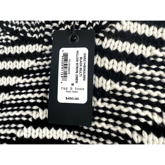 Rag & Bone Willow Striped Wool  Mockneck Sweater Size Medium - Picture 7 of 11